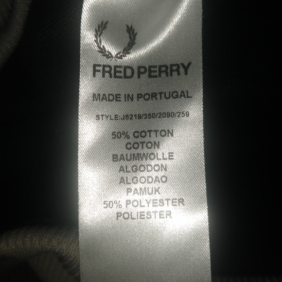 Fred Perry Full Zip Track Jacket Black & Gray Men's Small Mock Neck Blue Stripes - Picture 7 of 7